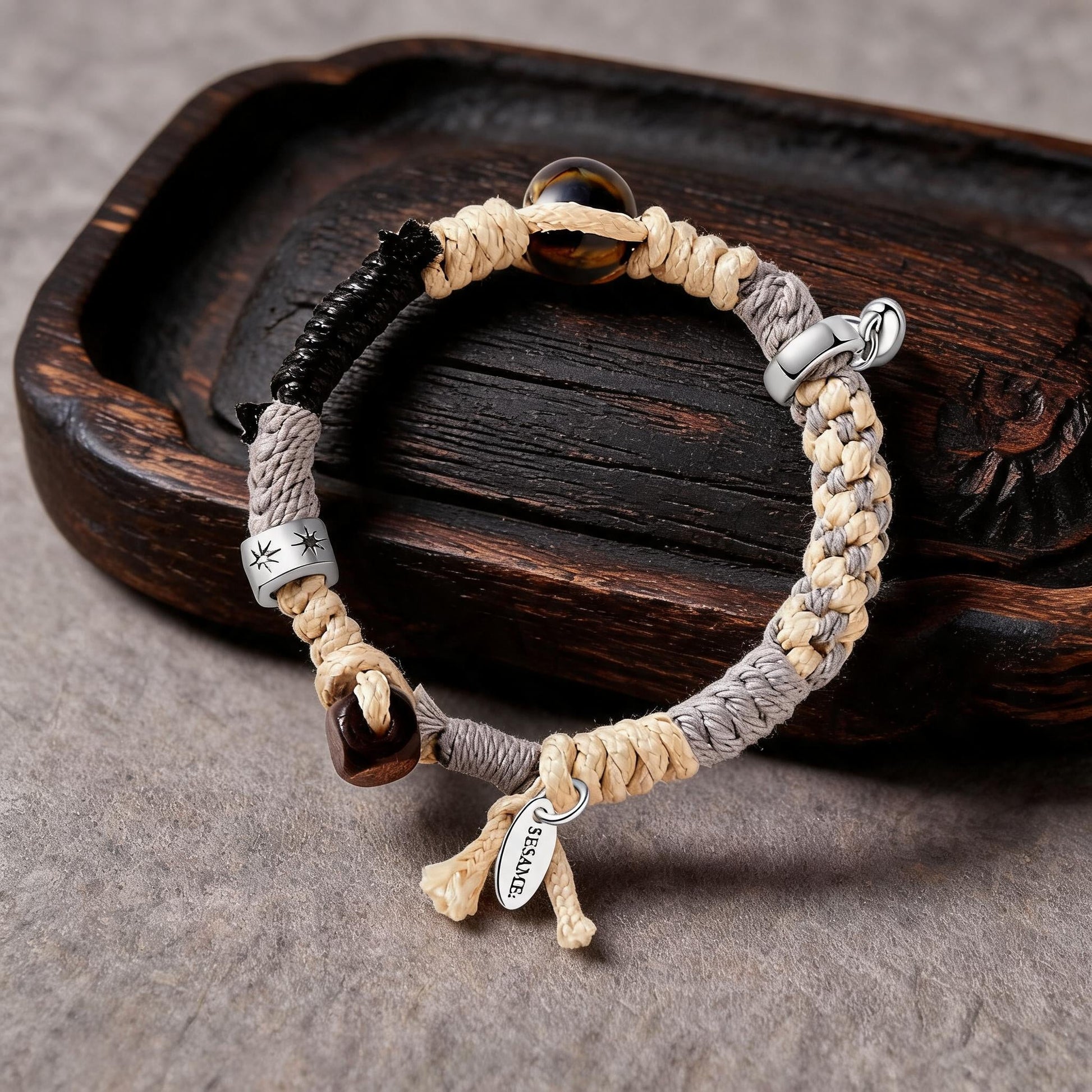 Mystic Realm Agate Braided Bracelet front full view