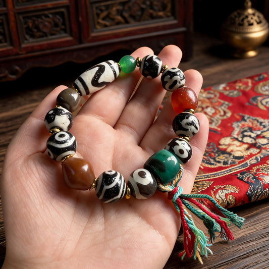 Old-stock agate Dzi bracelet series product view 1
