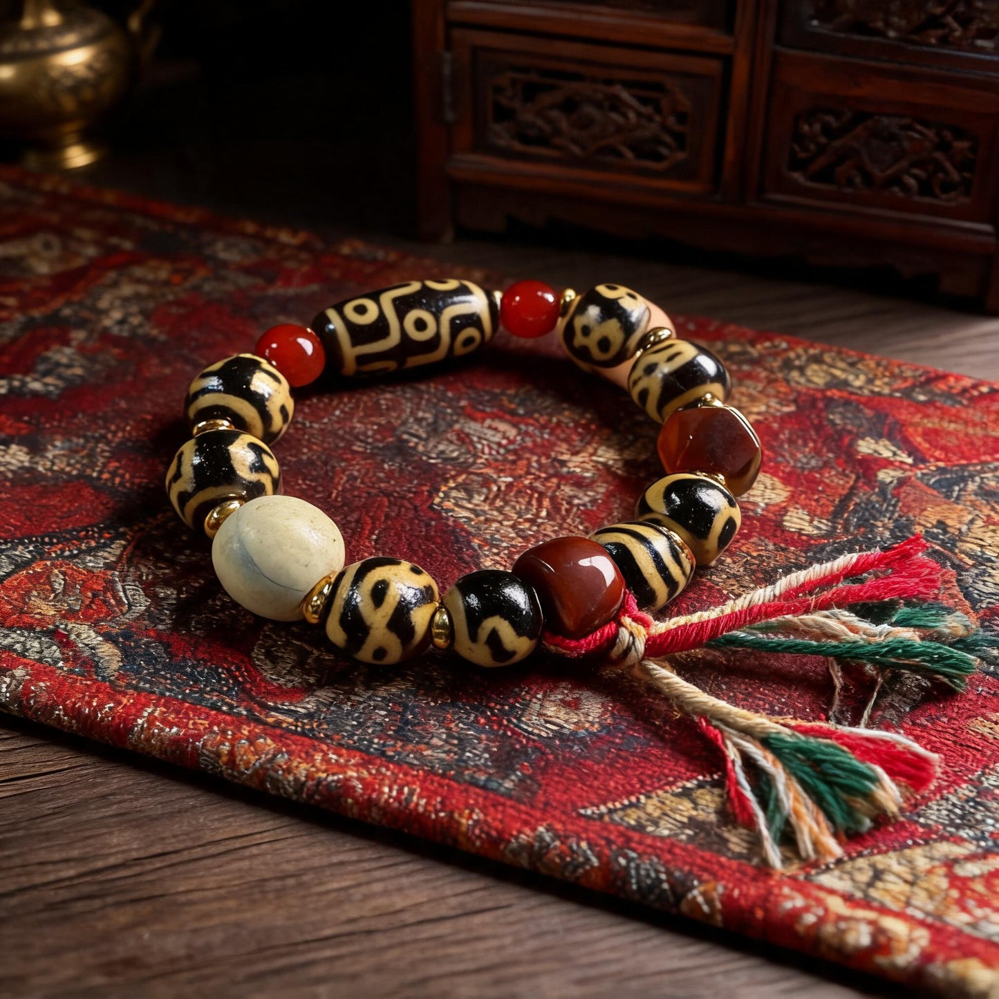 Old-stock agate Dzi bracelet series product view 3