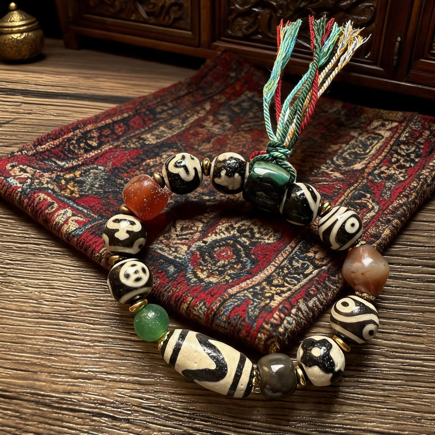 Old-stock agate Dzi bracelet series product view 7