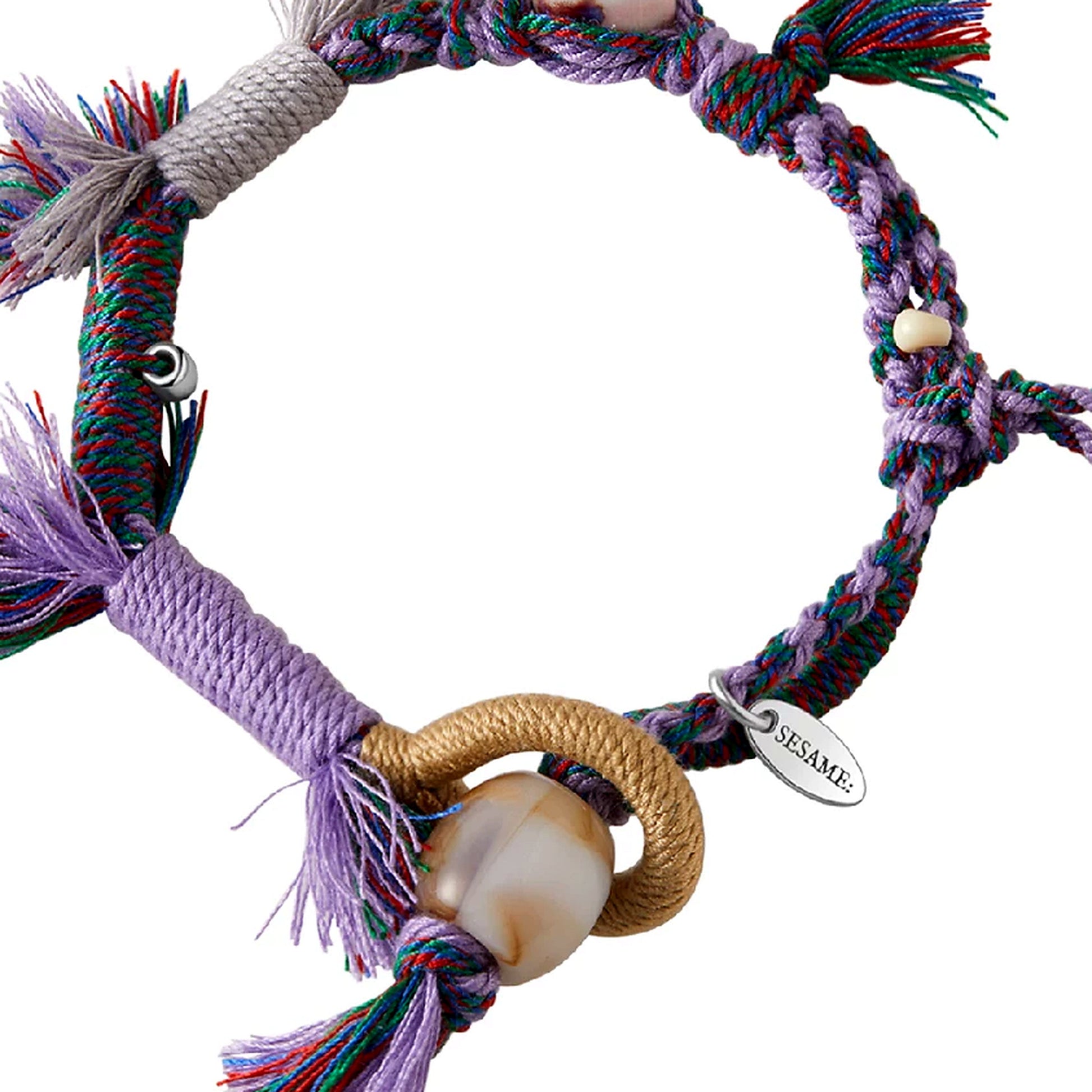 Dream Purple Agate Braided Bracelet texture close-up