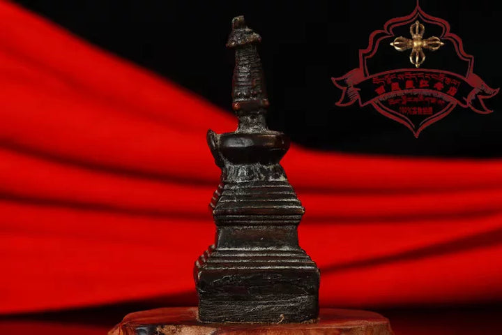 Handcrafted Tibetan Six-Syllable Mantra Stupa