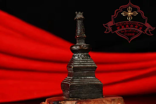 Tibetan style mantra stupa close up