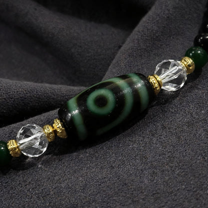 Design B dzi bead pendant detail close-up