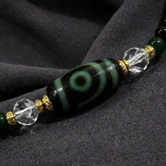 Design B dzi bead pendant detail close-up