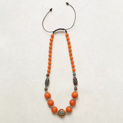 Nepalese Tibetan style beeswax necklace main view
