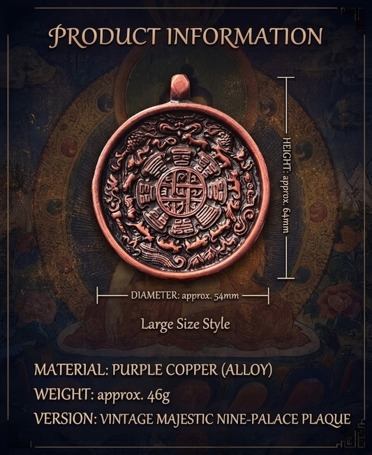 Nine Palaces Bagua copper pendant side view
