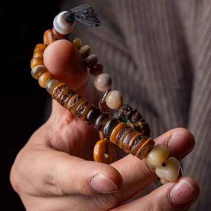 Mahakala bracelet bead detail