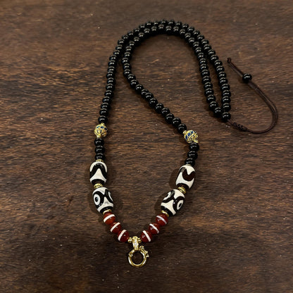 Design P dzi bead universal chain necklace main view