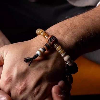 Tibetan style bone bracelet craftsmanship detail