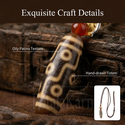 Potala Karma nine eye dzi bead necklace full view