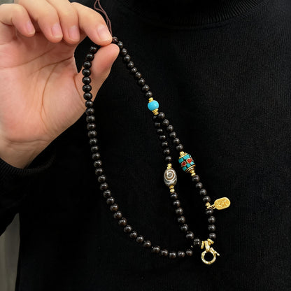 Design E dzi bead universal chain necklace display
