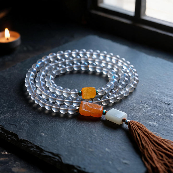 Collector Natural Moonstone 108-Bead Mala