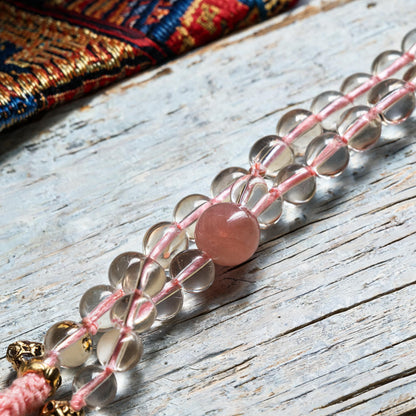 Clear quartz mala view 3
