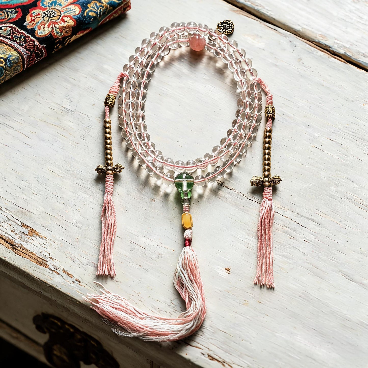 Clear quartz mala view 4
