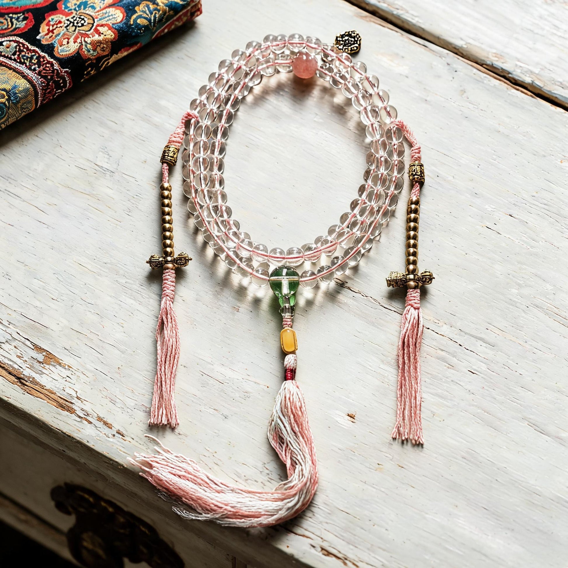 Clear quartz mala view 4