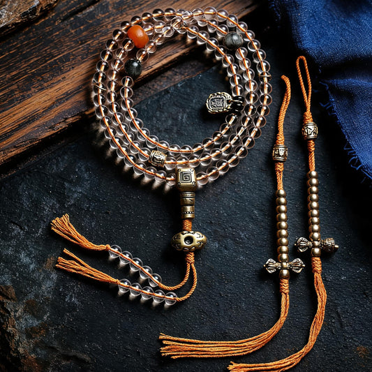 White crystal 108-bead mala hero