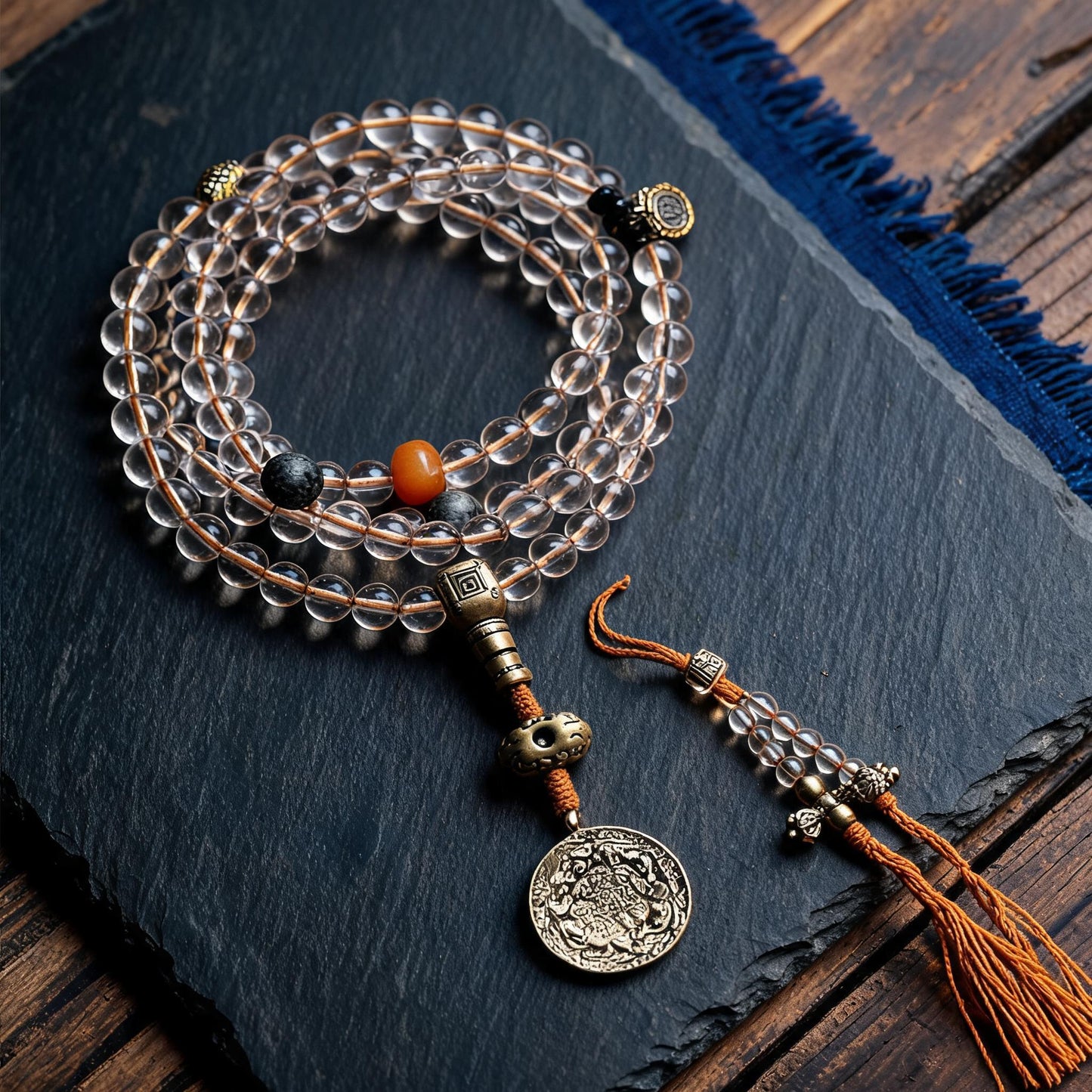 White crystal mala view 2