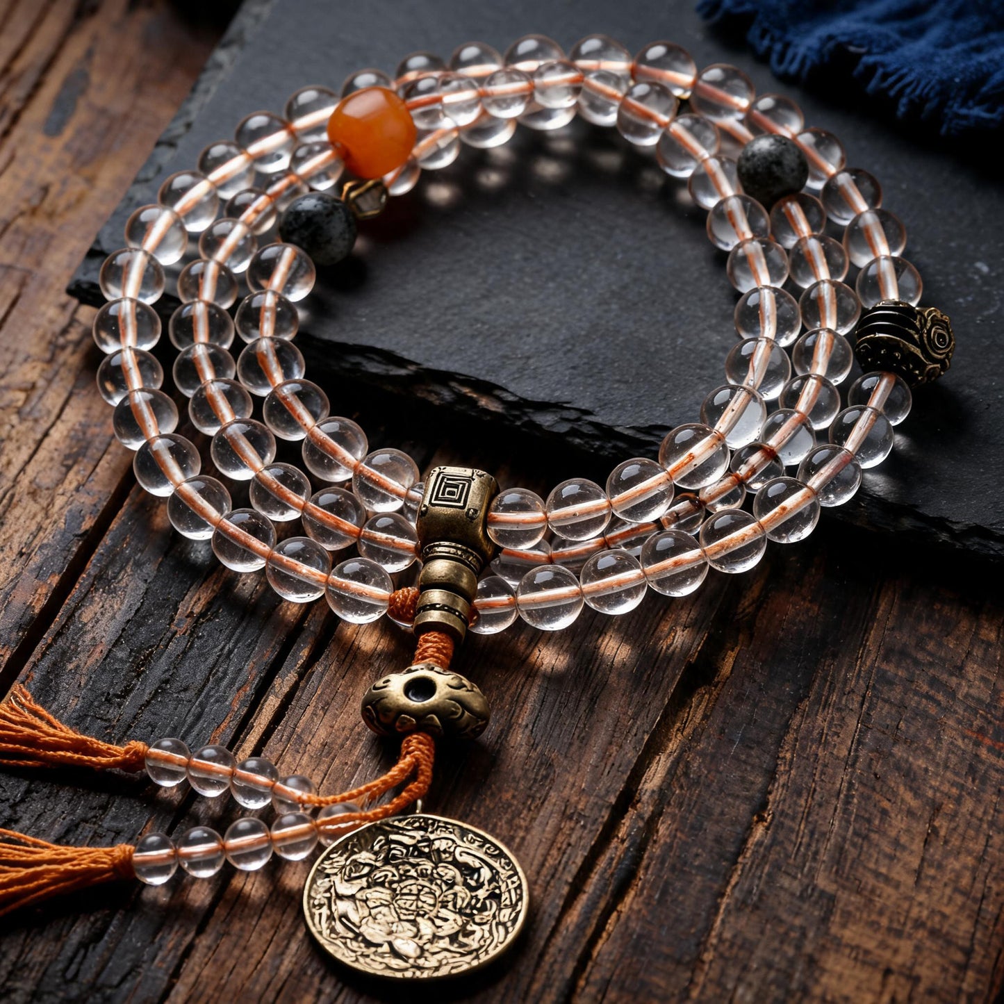 White crystal mala view 3
