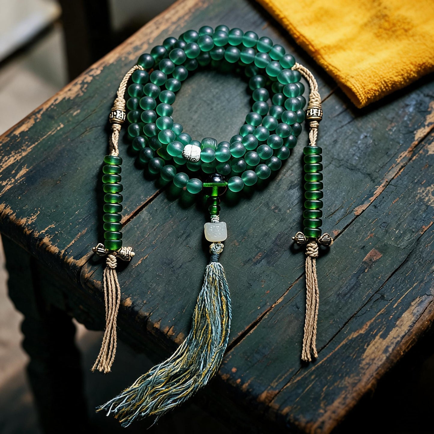 Green glass Green Tara 108-bead mala hero