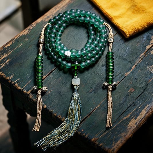 Green glass Green Tara 108-bead mala hero