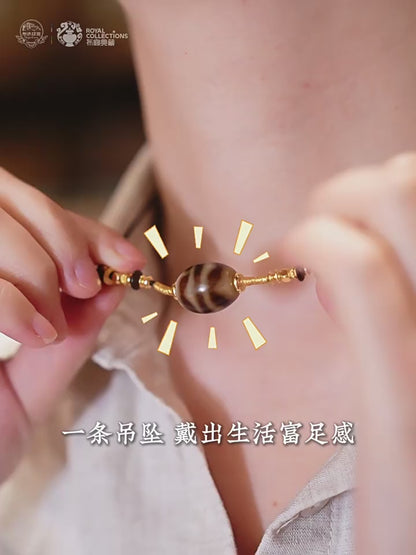 Handcrafted Three-Eye Dzi & Coconut Shell Necklace - source product video