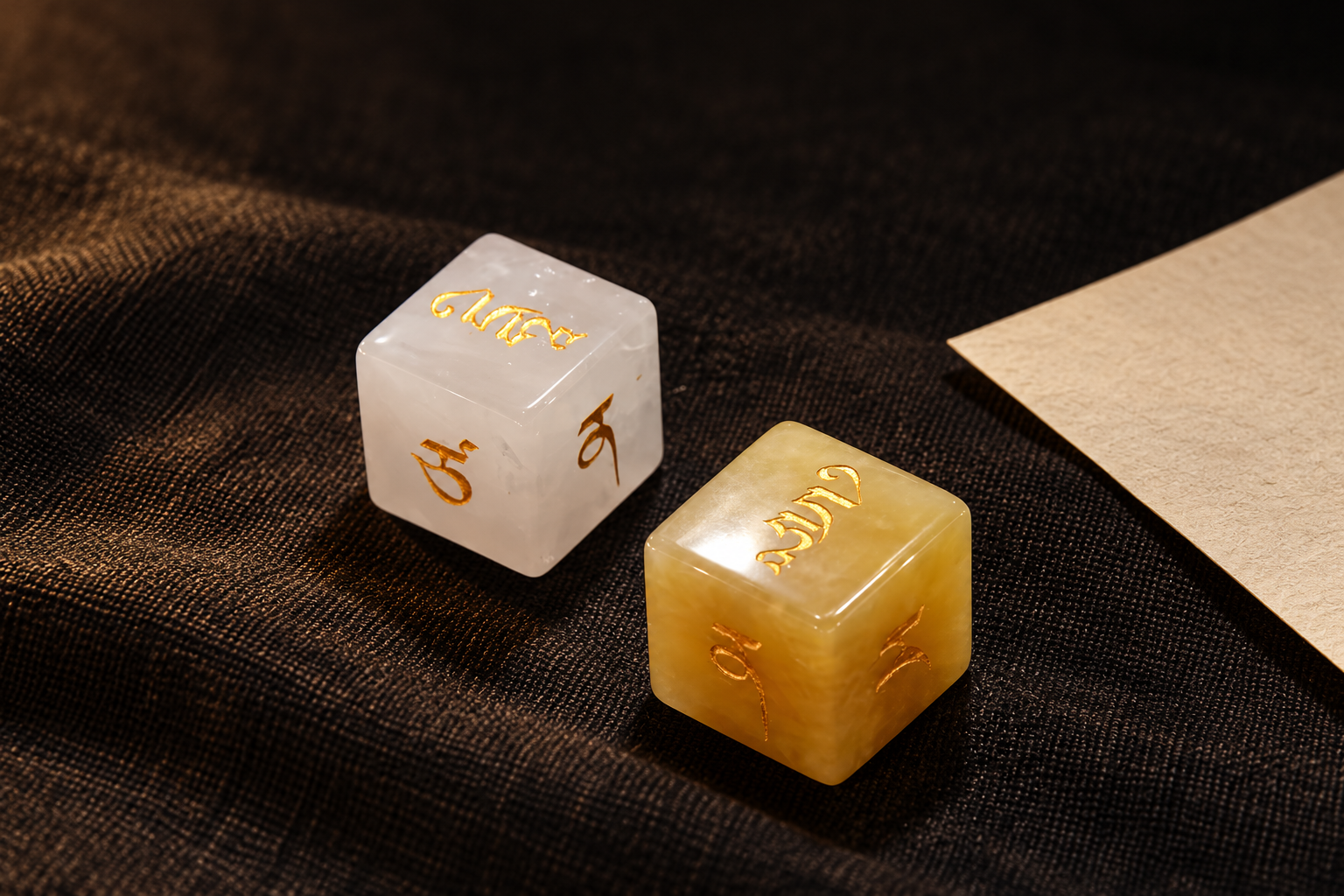 AI-assisted composition based on our photographed mantra dice